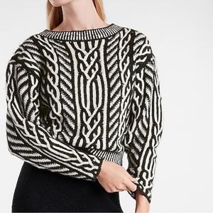 Express Black & White Knit Sweater